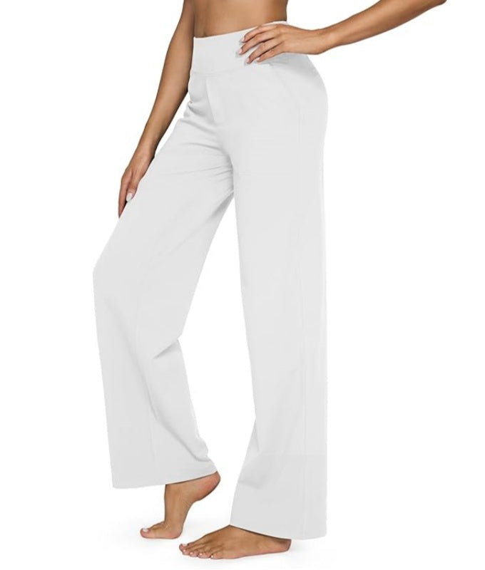 🌞Summer Hot Sale🔥Women's High-Waisted Loose Business Casual Yoga Pants with Pockets