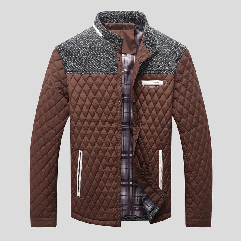 Men's Diamond Quilted Puffer Down Jacket Lightweight Casual .