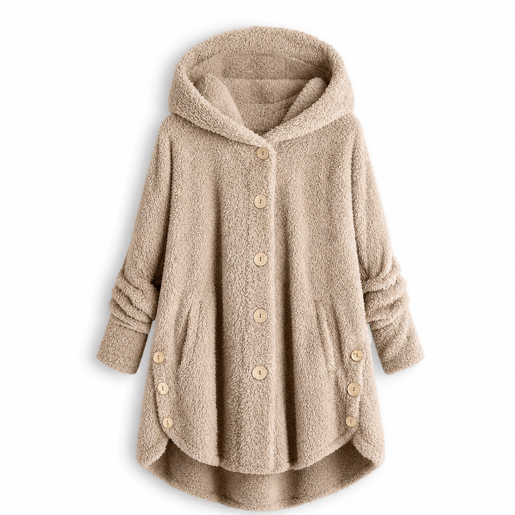 🌸Loose Plus-Size, Durable & Versatile🧥 Women's Fleece Hooded Coat