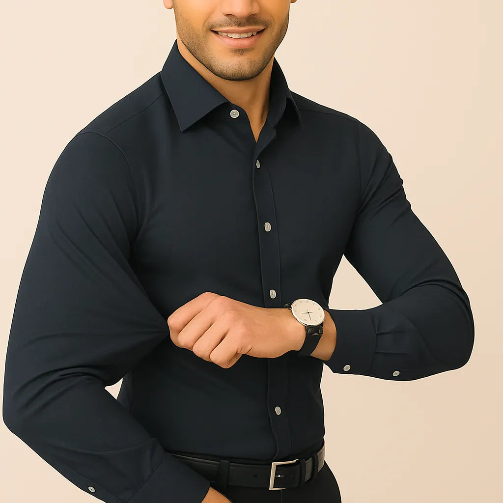 Men's Super Stretchy Dress Shirt Quick-Drying Breathable Anti