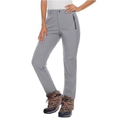 Women's Waterproof Insulated Snow Pants - Women's Clothes Fitted Cut Polyester Blend Cargo Jogger Pants with Zip,