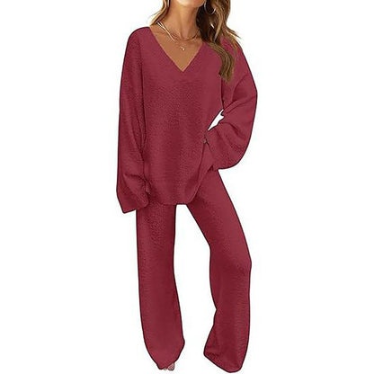 MEROKEETY Women's 2-Piece Fleece Matching Set,2 Piece Sets Women