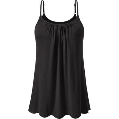 Women's Cool Flowy Bra Cami | with Built-in Cups | Relaxed Fit | Adjustable Spaghetti Strap