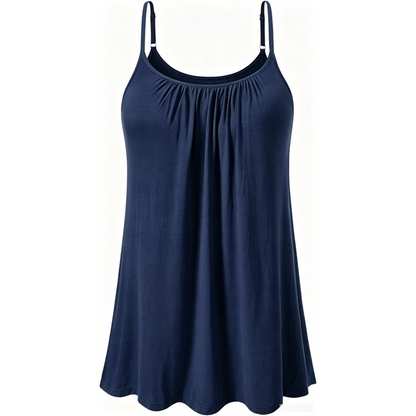 Women's Cool Flowy Bra Cami | with Built-in Cups | Relaxed Fit | Adjustable Spaghetti Strap