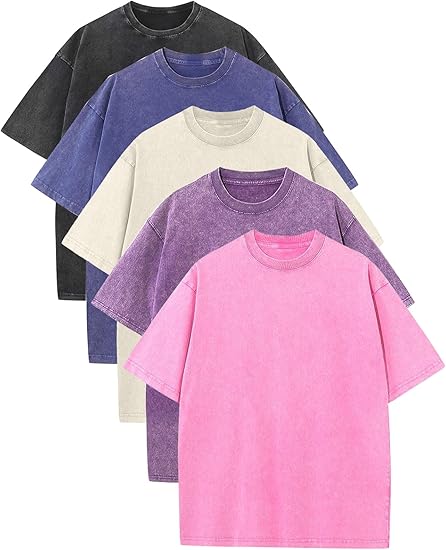 Men’s Oversized Vintage Acid-Wash T-Shirt – 100% Heavyweight Cotton Streetwear for Gym & Everyday Wear