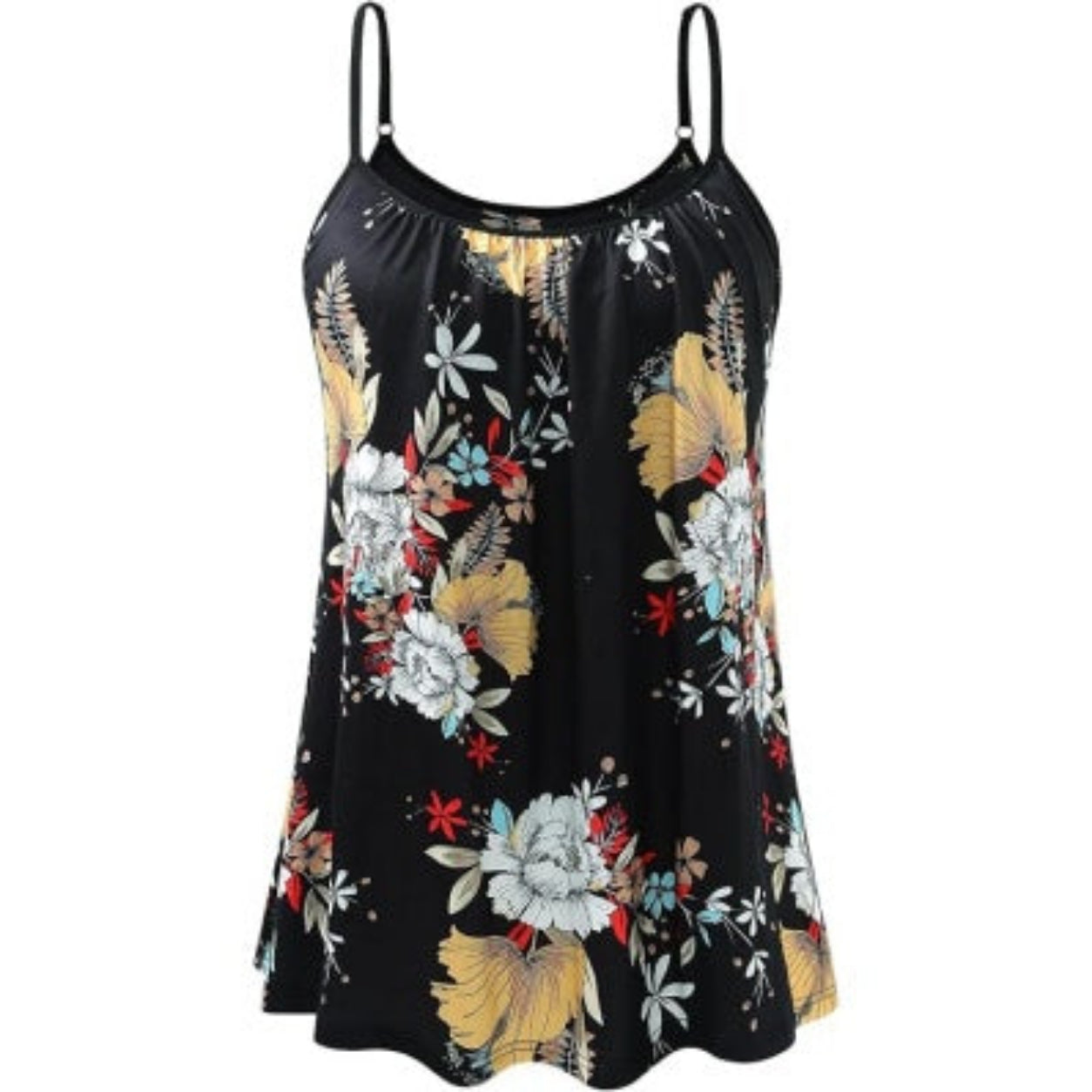 Women's Cool Flowy Bra Cami | with Built-in Cups | Relaxed Fit | Adjustable Spaghetti Strap