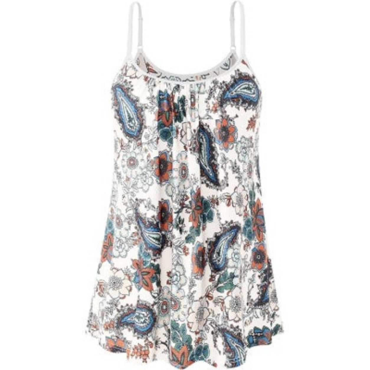 Women's Cool Flowy Bra Cami | with Built-in Cups | Relaxed Fit | Adjustable Spaghetti Strap