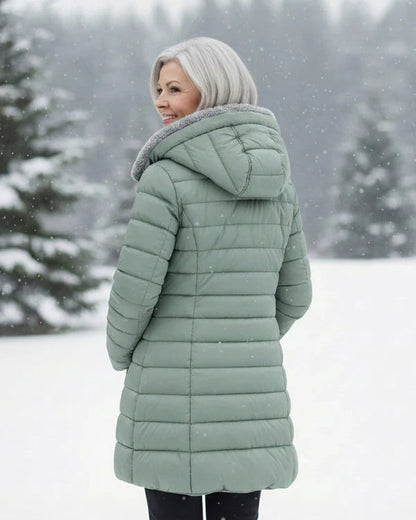 Women's Winter Thickened Down Jacket，Warm Long Puffer Coat Fleece Lined Parka