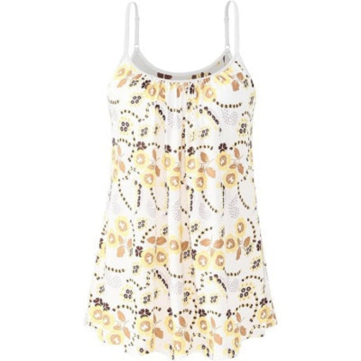 Women's Cool Flowy Bra Cami | with Built-in Cups | Relaxed Fit | Adjustable Spaghetti Strap