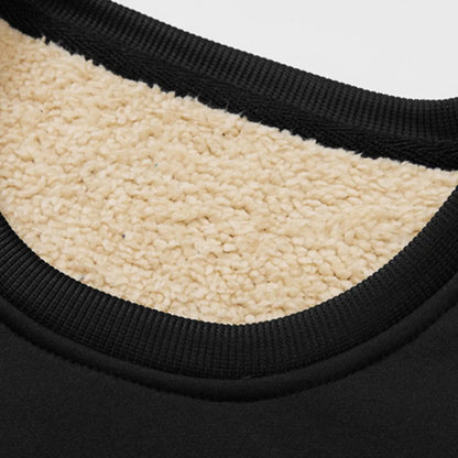 Men's Fitted Crewneck Fleece Lined Sweatshirt, Wind Resistant Polyester Athletic Pullover, Casual Fashion Active Tops