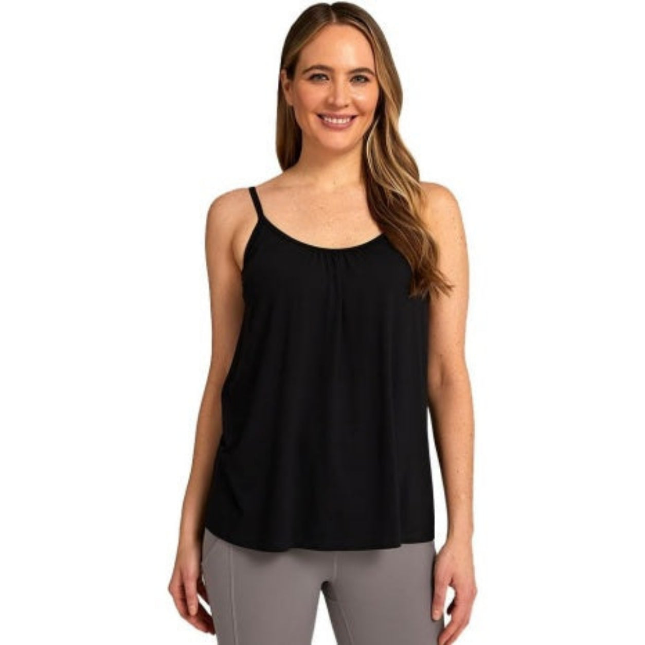 Women's Cool Flowy Bra Cami | with Built-in Cups | Relaxed Fit | Adjustable Spaghetti Strap