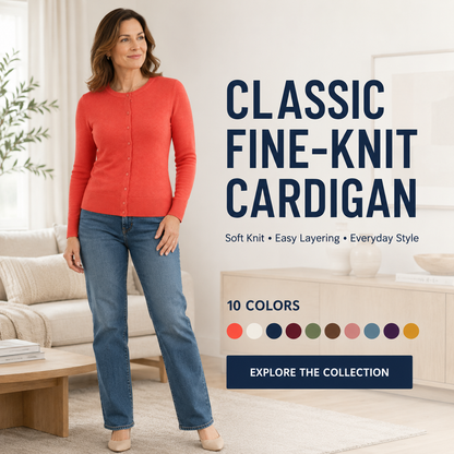 Women's Soft Fine-Knit Button-Front Cardigan
