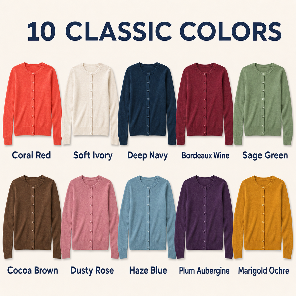 Women's Soft Fine-Knit Button-Front Cardigan