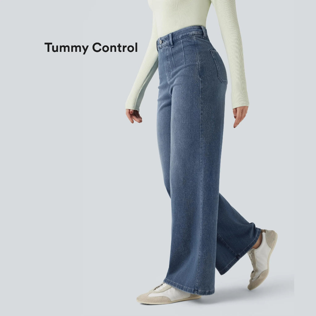 👖High Waisted Tummy Control Wide Leg Jeans