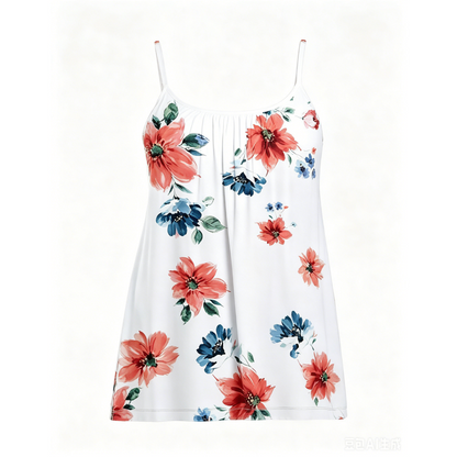 Women's Cool Flowy Bra Cami | with Built-in Cups | Relaxed Fit | Adjustable Spaghetti Strap