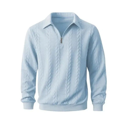 Men's Fall Winter Outfits Knitted Polo Neck Long Sleeve Sweatshirt for Daliy Wear