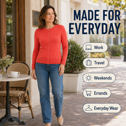 Women's Soft Fine-Knit Button-Front Cardigan