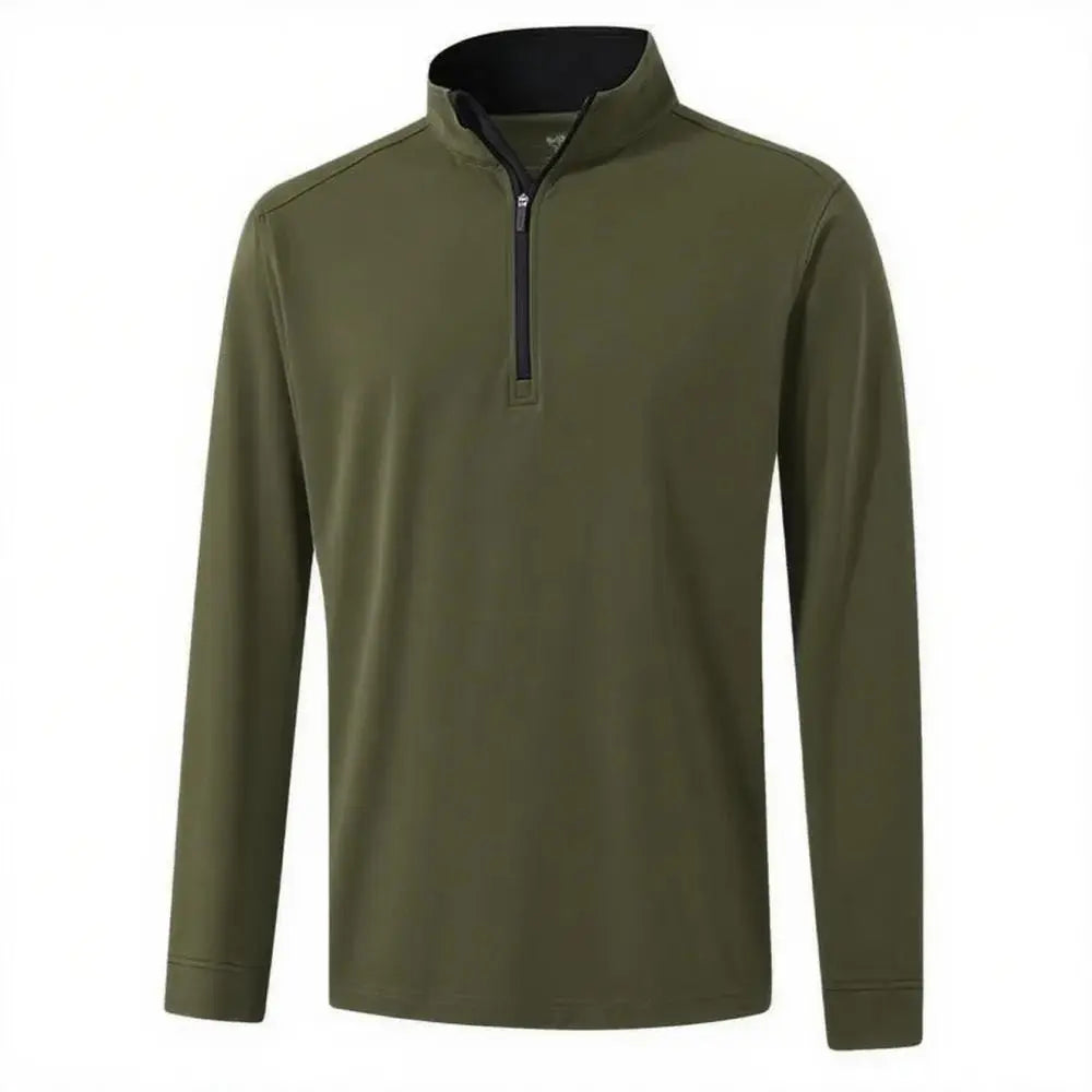 Men's Solid Quarter Zip Golf Pullover