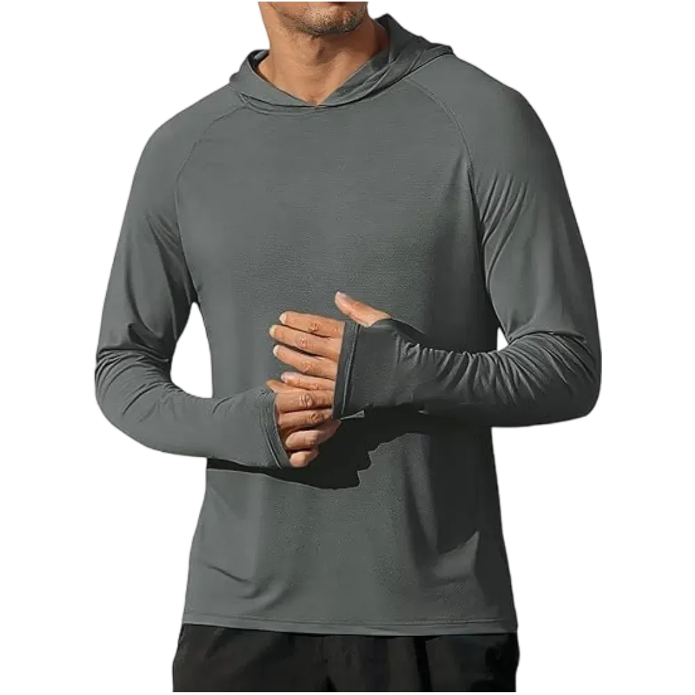Men's Athletic Hooded Long Sleeves-Quick Dry Running Shirts