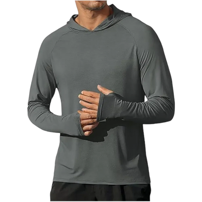 Men's Athletic Hooded Long Sleeves-Quick Dry Running Shirts