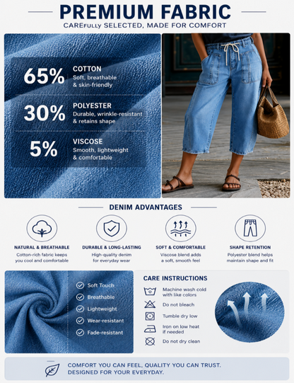 ⚡FINAL SALE⚡8-Pack Raw Hem Drawstring Mid Waist Barrel Leg Capri Jeans