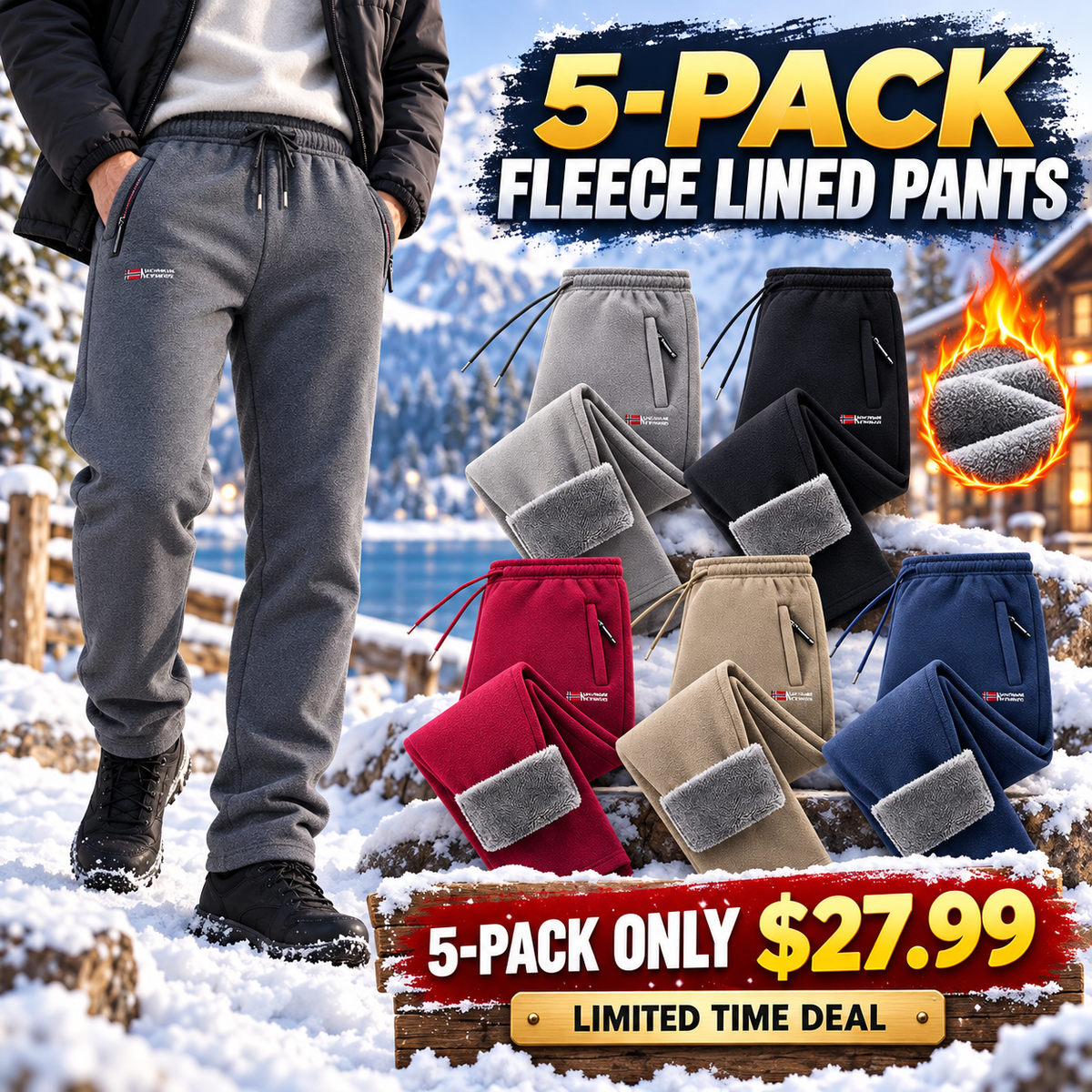 ❄️ Unisex Thickened Warm Fleece Pants