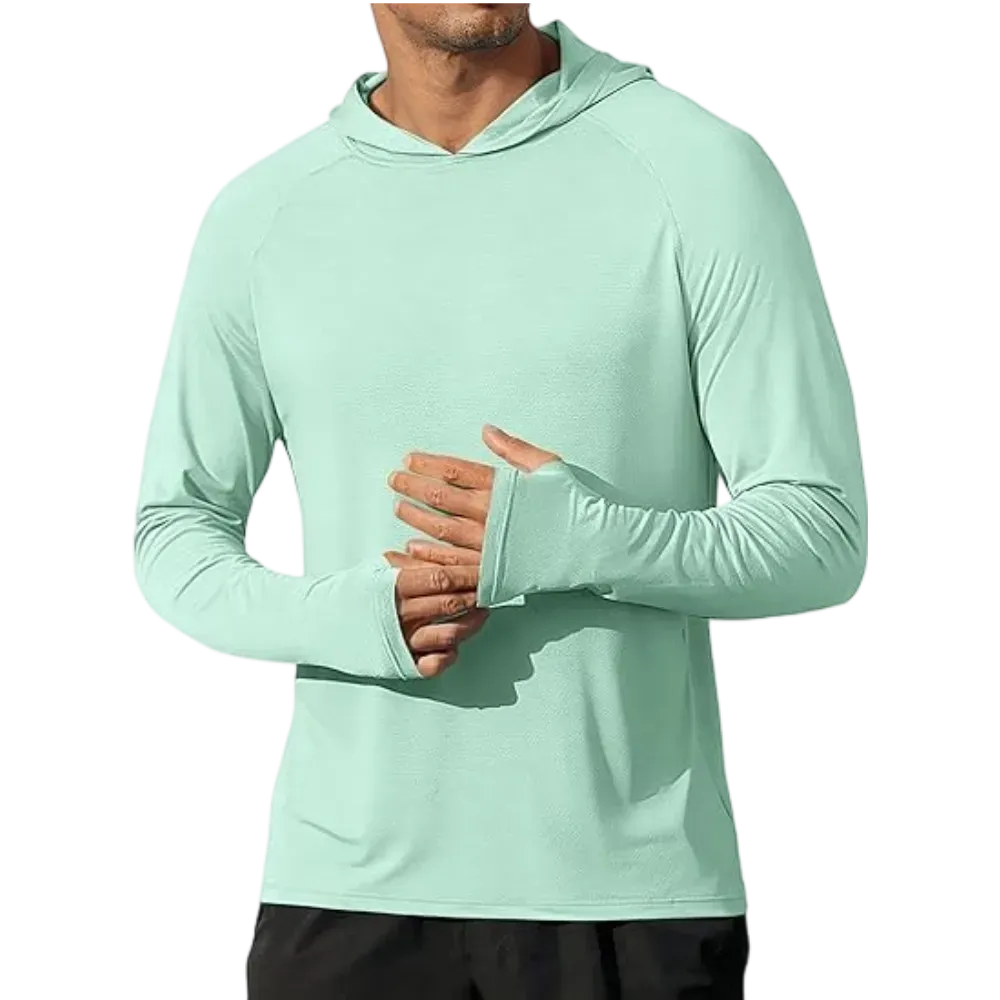 Men's Athletic Hooded Long Sleeves-Quick Dry Running Shirts