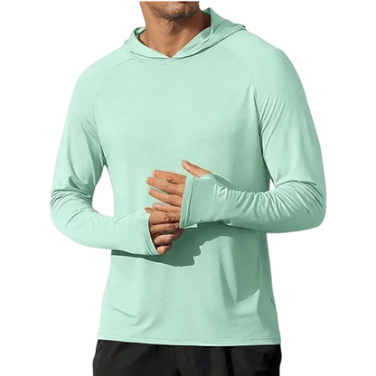 Men's Athletic Hooded Long Sleeves-Quick Dry Running Shirts