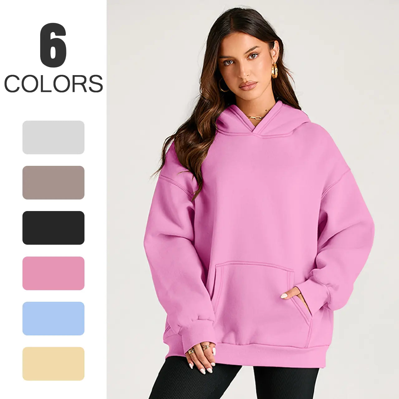 Women's oversized fleece hoodie with pockets