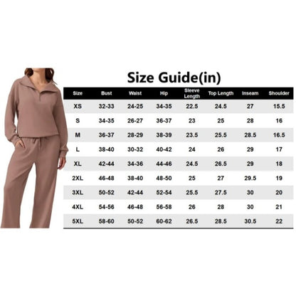 Women’s 2-Piece Sporty Lounge Set – Long Sleeve Half-Zip Top & Comfy Pants