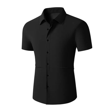 Men's slim fit stretch wrinkle-free button shirt