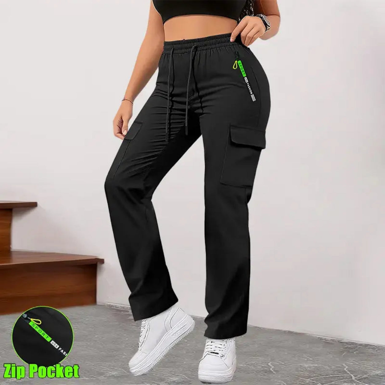Women's cargo pants with multiple pockets
