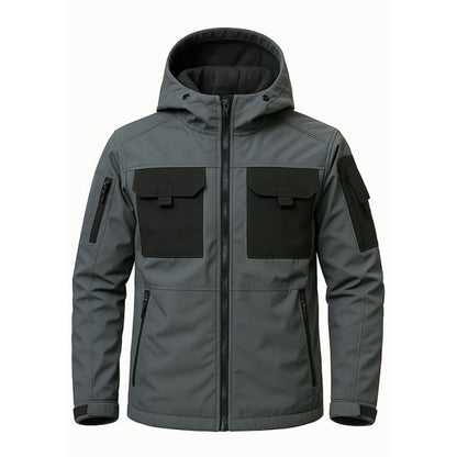 Men's Hooded Work Jacket, Waterproof & Windproof Outdoor Workwear Coat