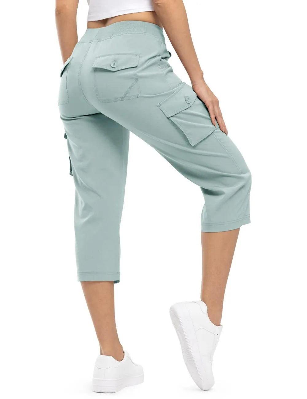 🔥Women's Cargo Capris Lightweight Hiking Pants Shorts Cropped Cotton