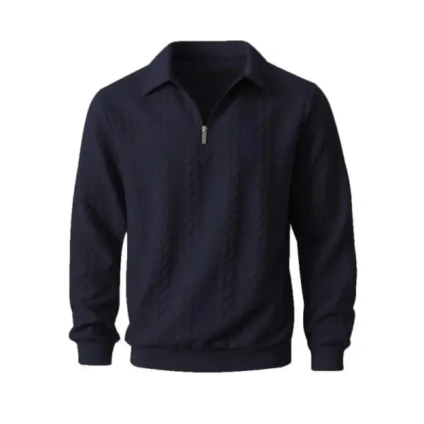 Men's Fall Winter Outfits Knitted Polo Neck Long Sleeve Sweatshirt for Daliy Wear