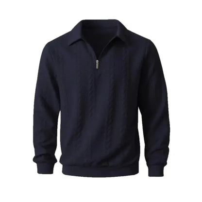 Men's Fall Winter Outfits Knitted Polo Neck Long Sleeve Sweatshirt for Daliy Wear