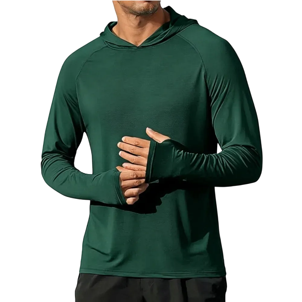 Men's Athletic Hooded Long Sleeves-Quick Dry Running Shirts