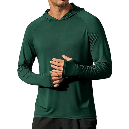 Men's Athletic Hooded Long Sleeves-Quick Dry Running Shirts