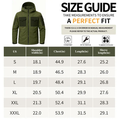 Men's Hooded Work Jacket, Waterproof & Windproof Outdoor Workwear Coat
