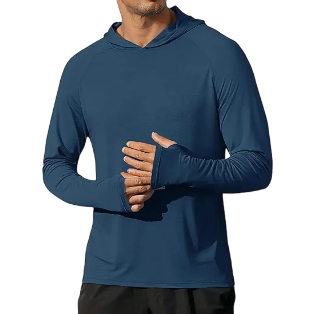 Men's Athletic Hooded Long Sleeves-Quick Dry Running Shirts