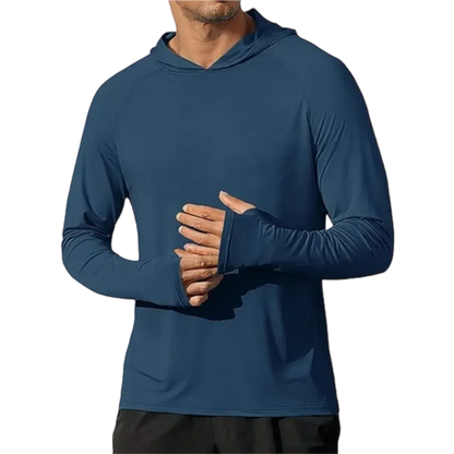 Men's Athletic Hooded Long Sleeves-Quick Dry Running Shirts
