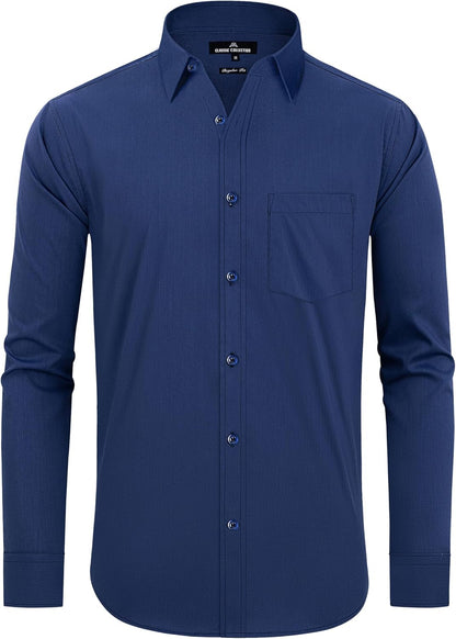 Clearance sale! Men's Plaid Button Down Shirts Cotton Long Sleeve Dress Shirts Regular Fit Gingham Shirts