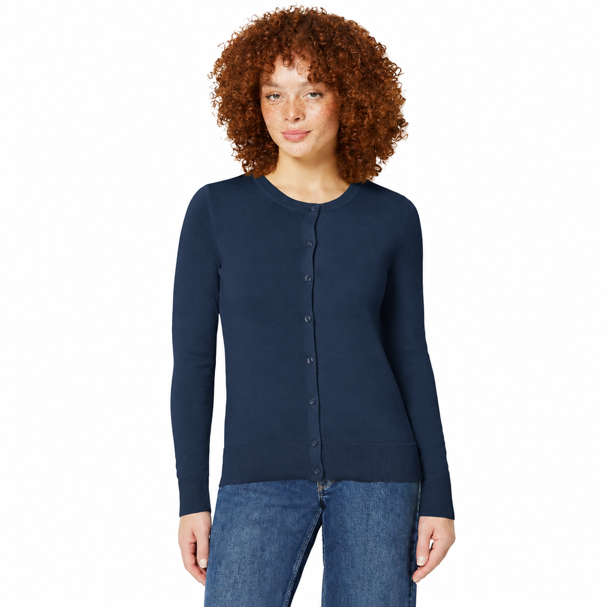 Women's Soft Fine-Knit Button-Front Cardigan