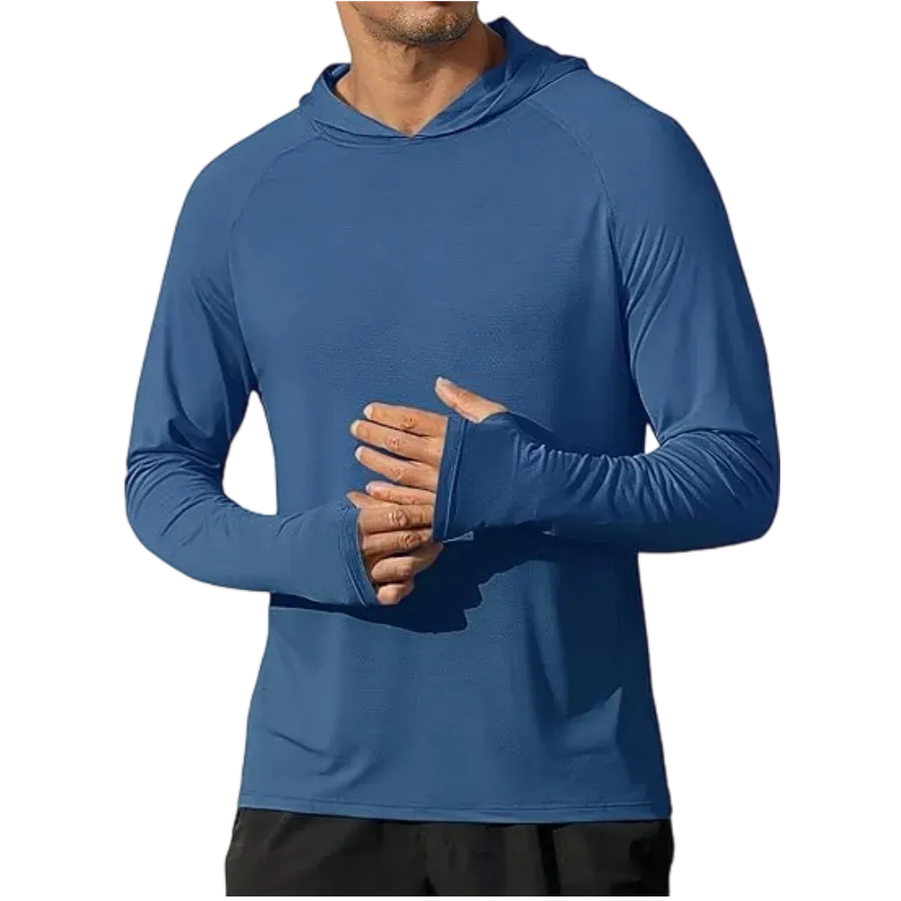 Men's Athletic Hooded Long Sleeves-Quick Dry Running Shirts