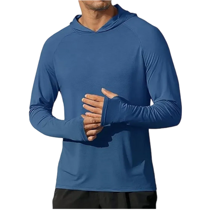 Men's Athletic Hooded Long Sleeves-Quick Dry Running Shirts