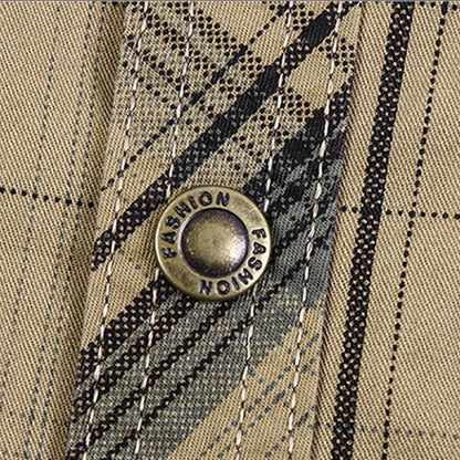 Men's Cotton Plaid Short Sleeve Shirt