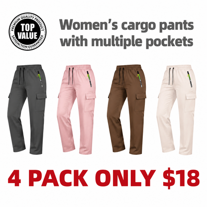 Women's cargo pants with multiple pockets