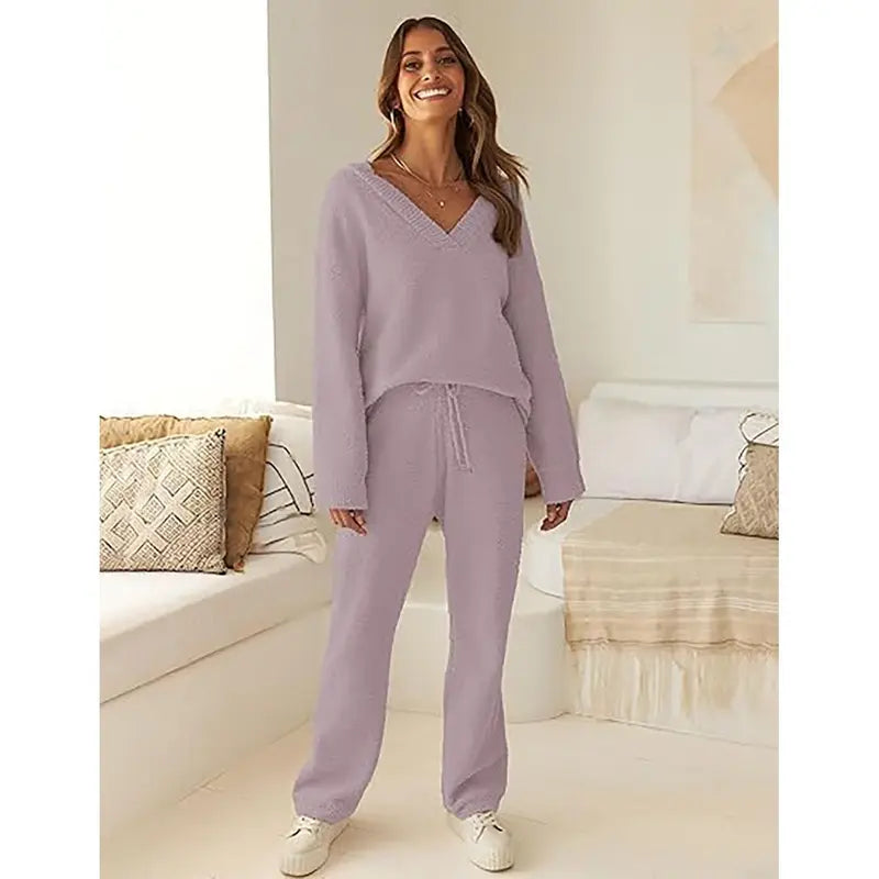 MEROKEETY Women's 2-Piece Fleece Matching Set,2 Piece Sets Women