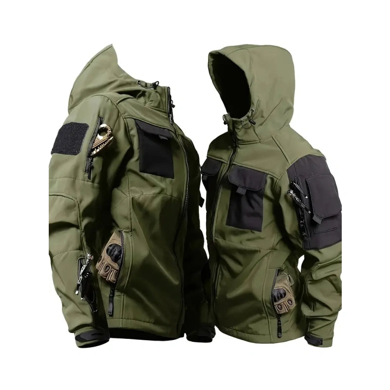 Men's Hooded Work Jacket, Waterproof & Windproof Outdoor Workwear Coat