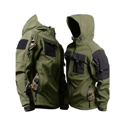 Men's Hooded Work Jacket, Waterproof & Windproof Outdoor Workwear Coat